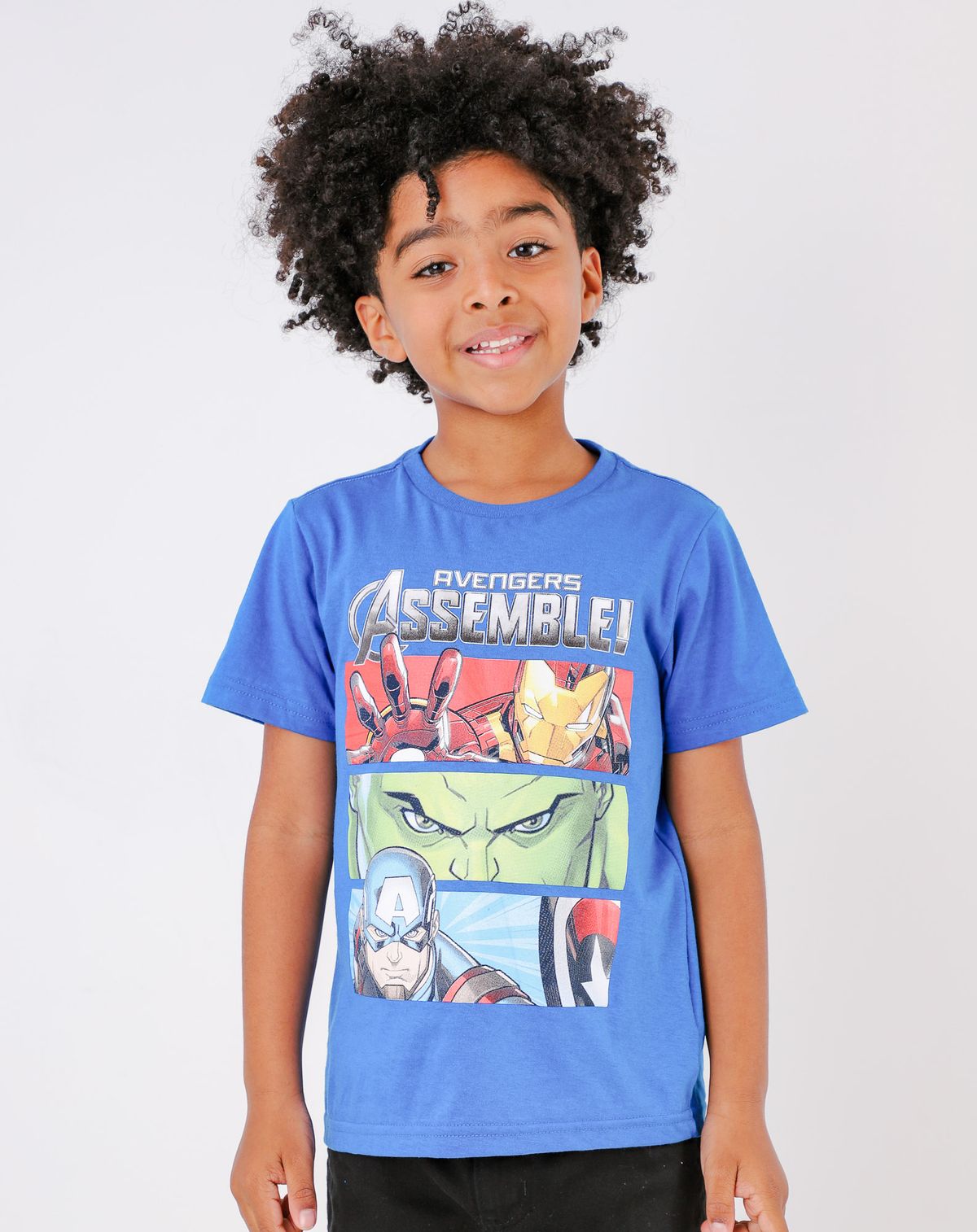 Camiseta Manga Curta Infantil Menino Vingadores - Tam. 4 a 12 Anos royal - 8