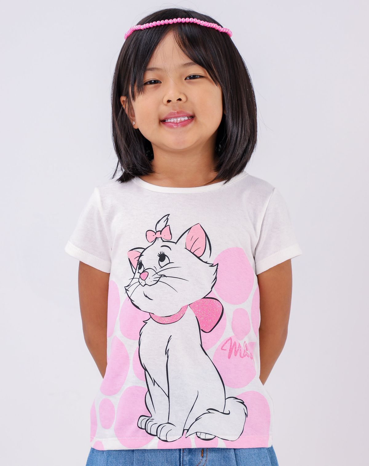 Camiseta Manga Curta Infantil Menina Marie - Tam. 4 A 10 Anos off white - 8