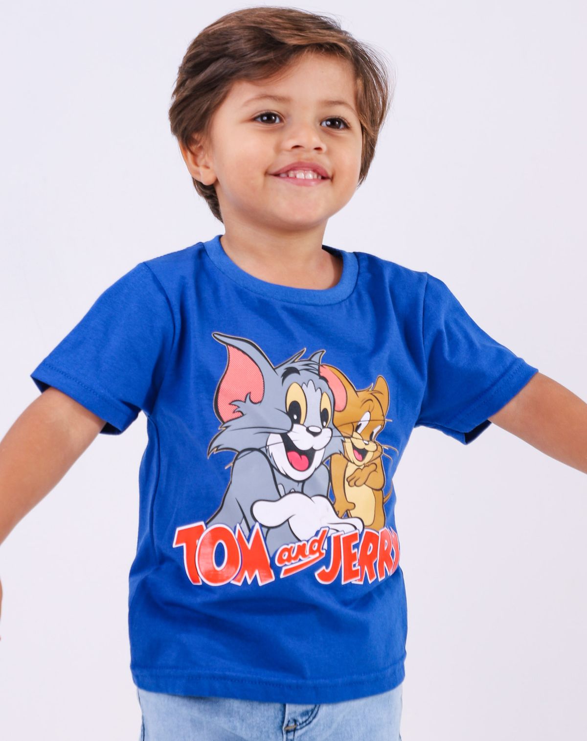 Camiseta Manga Curta Infantil Menino Estampa Tom e Jerry - Tam. 1 a 3 anos royal - 1