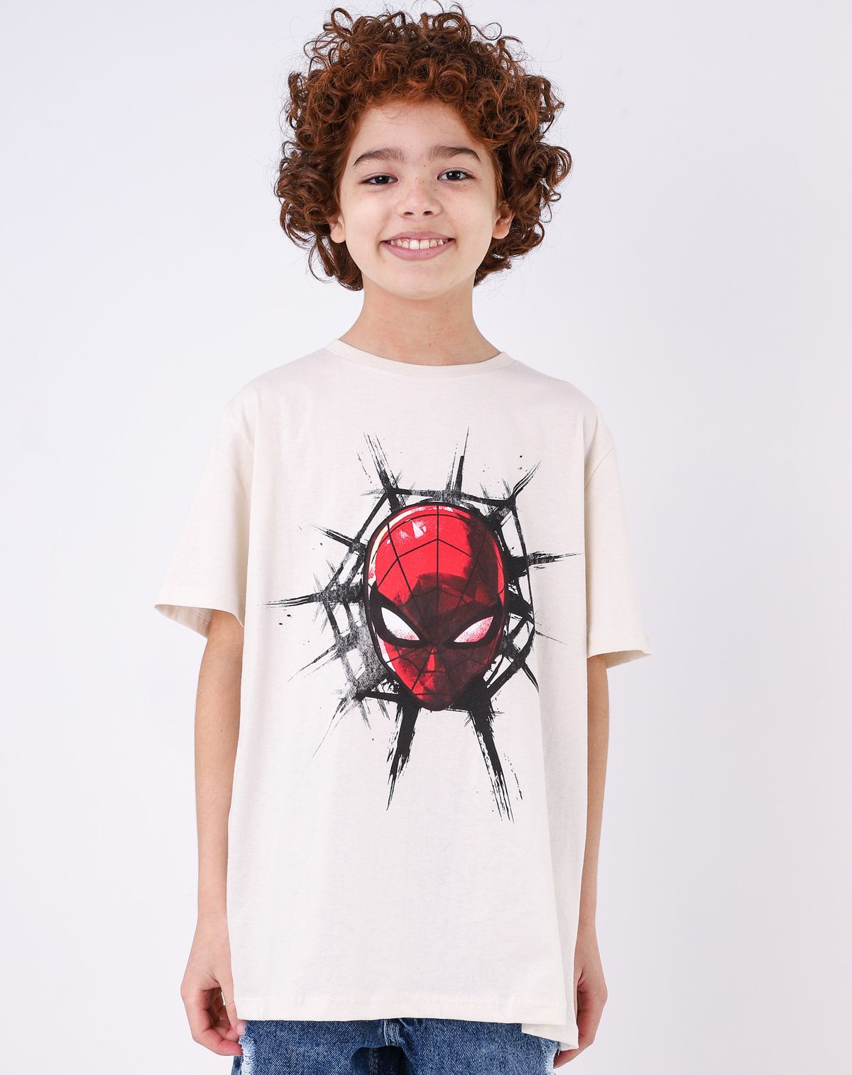 Camiseta Manga Curta Juvenil Menino Homem Aranha areia - 12