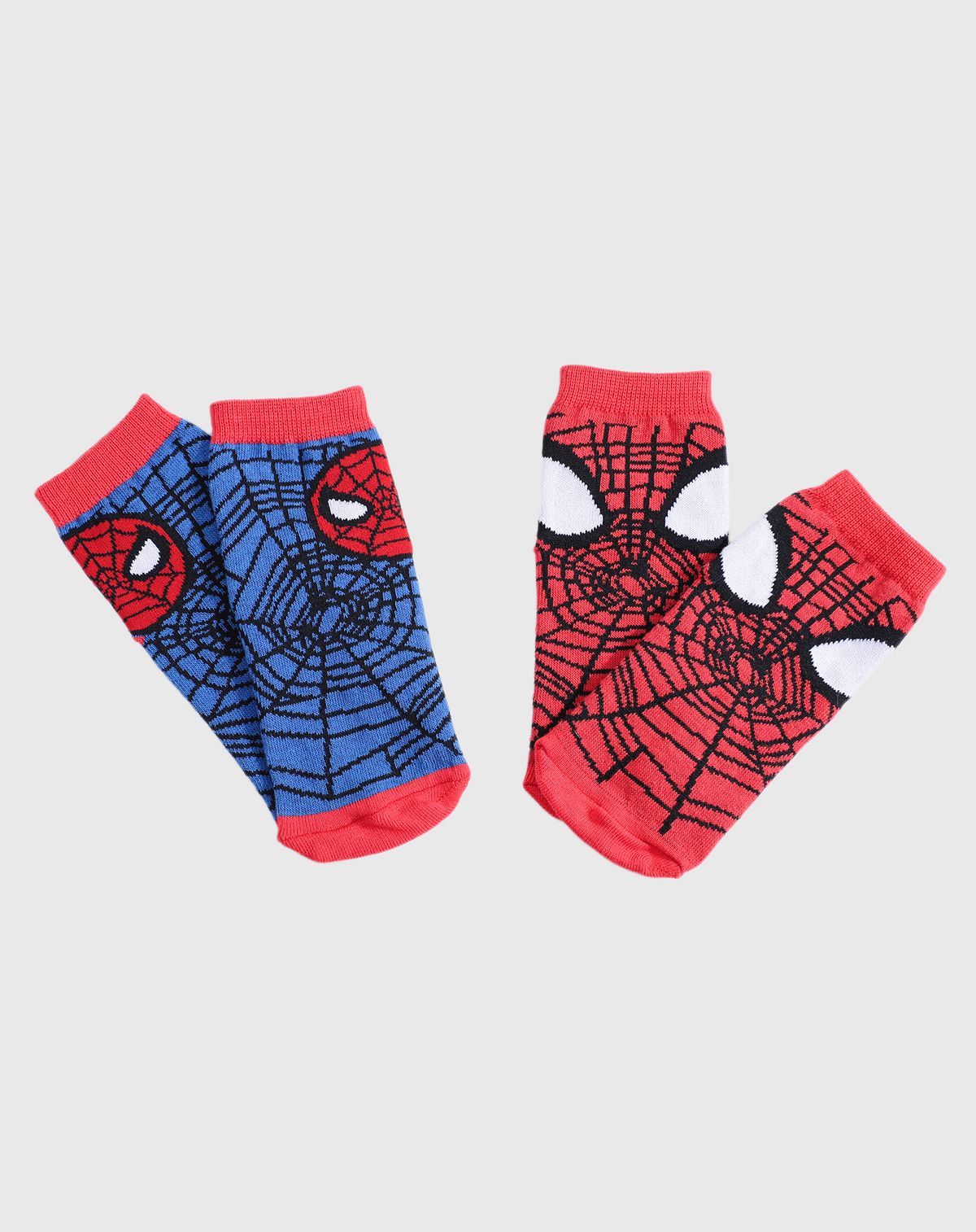 Kit Meia Infantil Menino Cano Longo Spider-Man - 2 Peças azul/vermelho - m