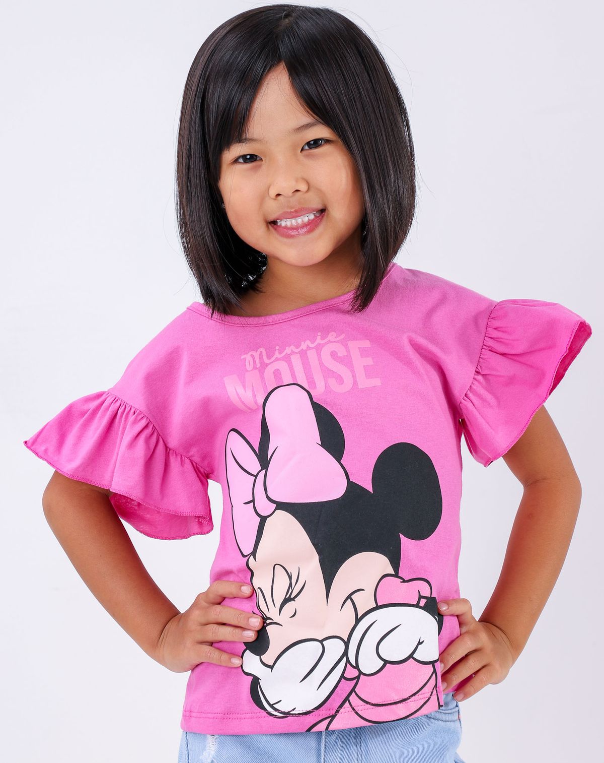 Blusa Cava Babados Infantil Menina Minnie - Tam. 4 A 8 Anos rosa - 8