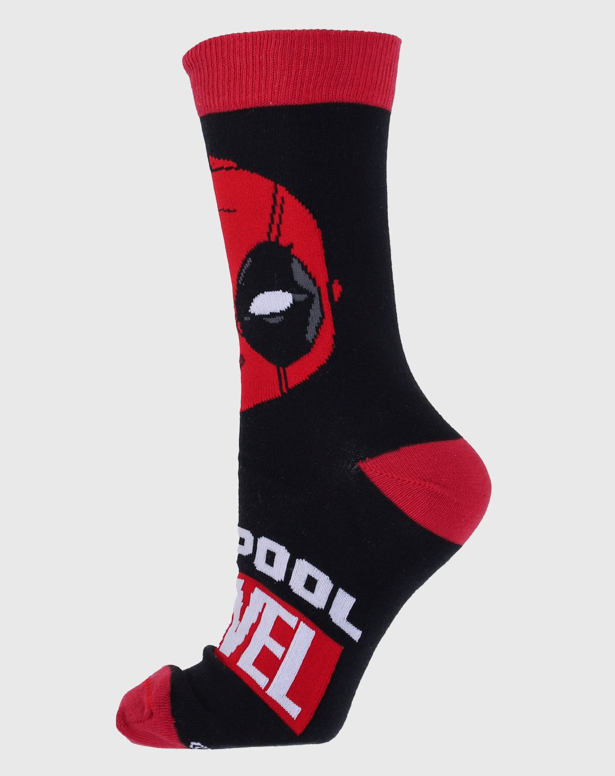 Meia Divertida Masculina Deadpool Marvel preto/vermelho - p