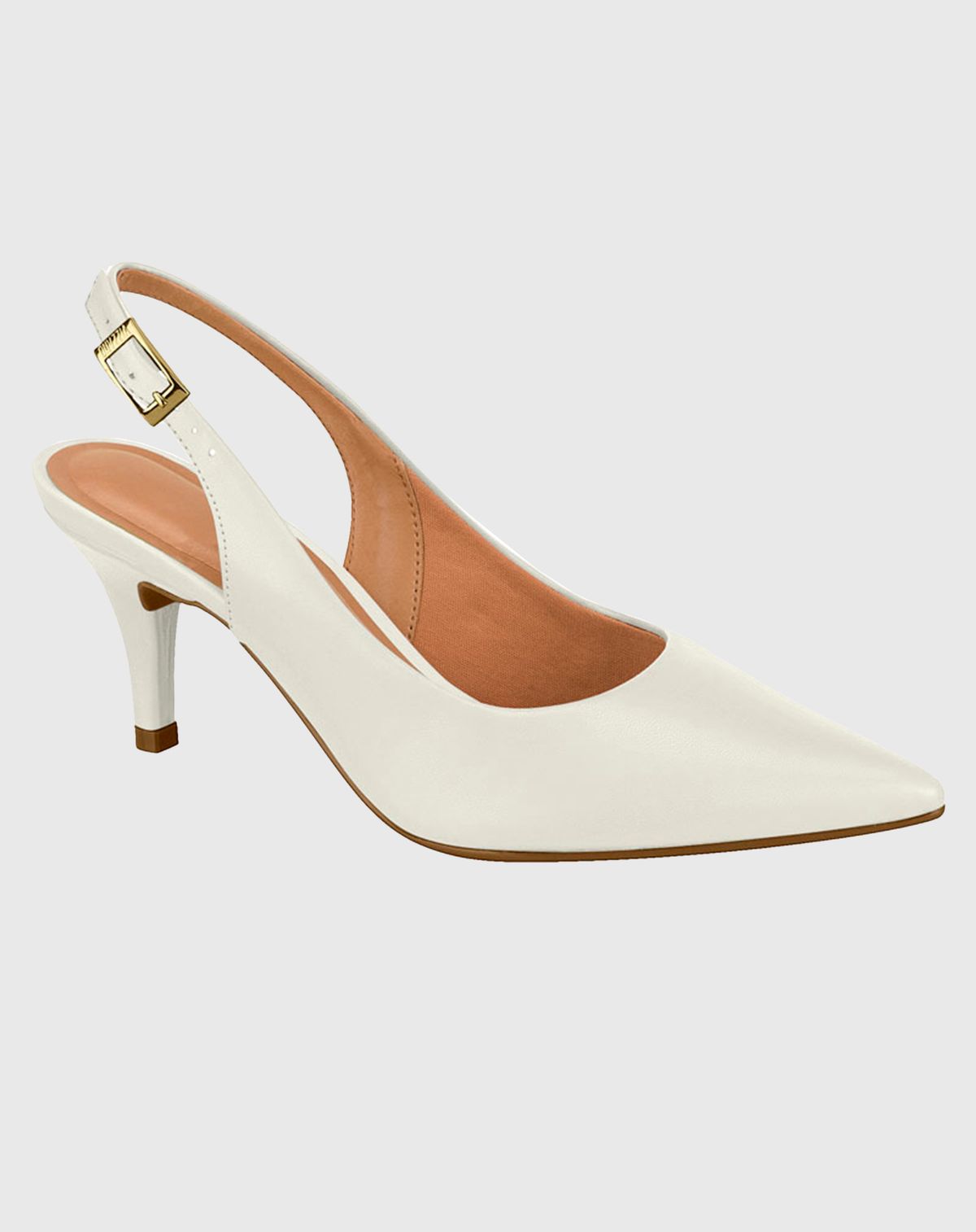 Scarpin Slingback Feminino Vizzano Salto Fino branco off - 39