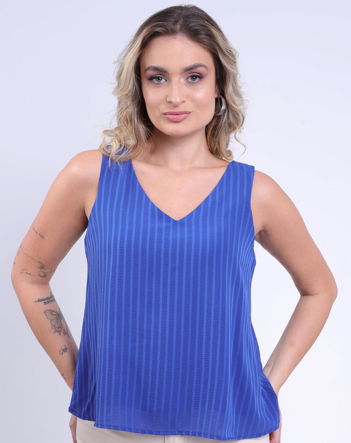 Blusa Feminina Cavas Regulares azul - p