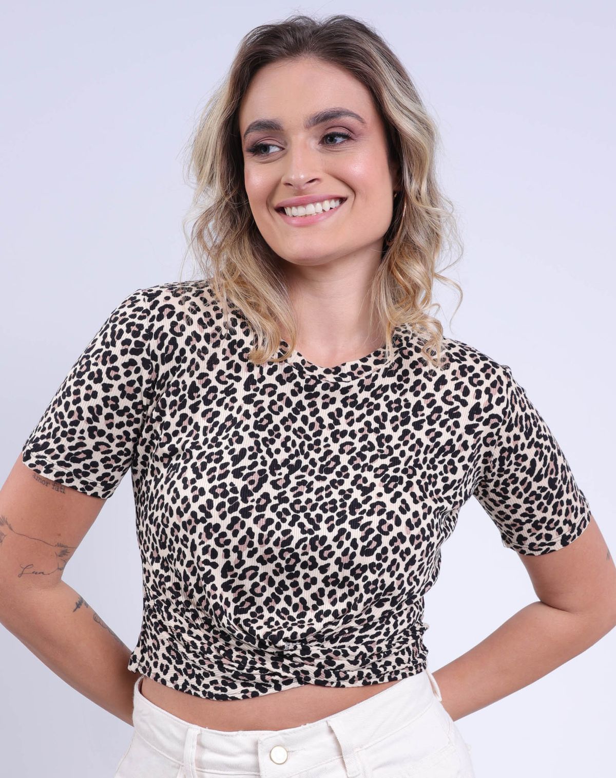 Cropped Feminino Animal Print animal print - p