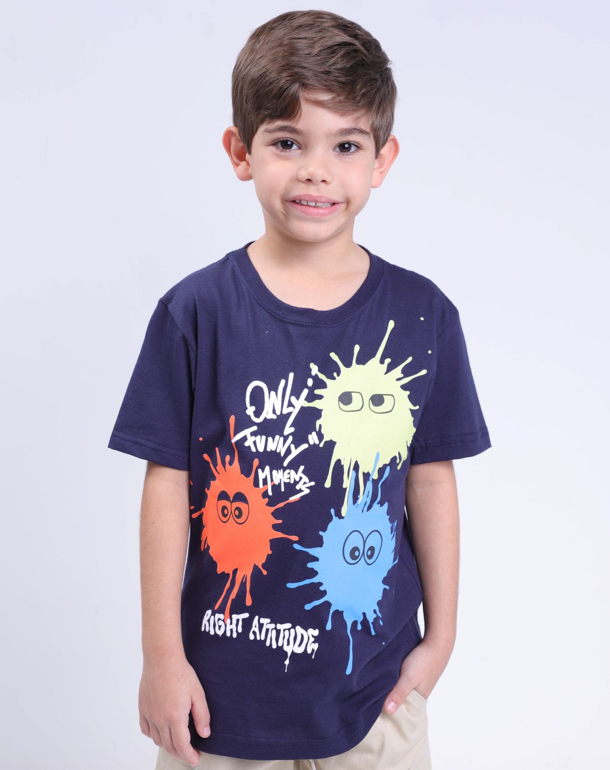 Camiseta Menino Manga Curta infantil Estampada marinho - 6