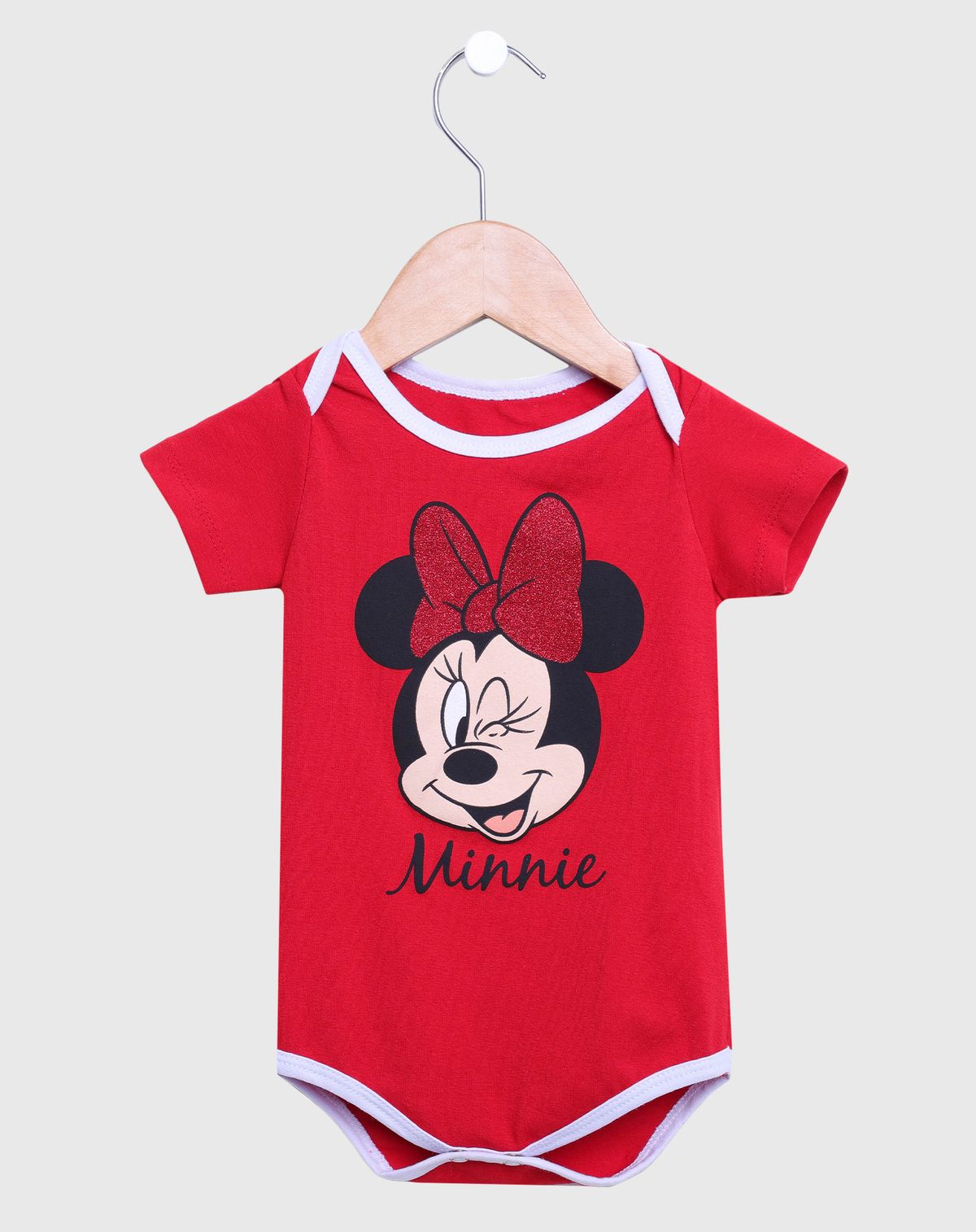 Body Bebê Menina Minnie Mouse vermelho - p