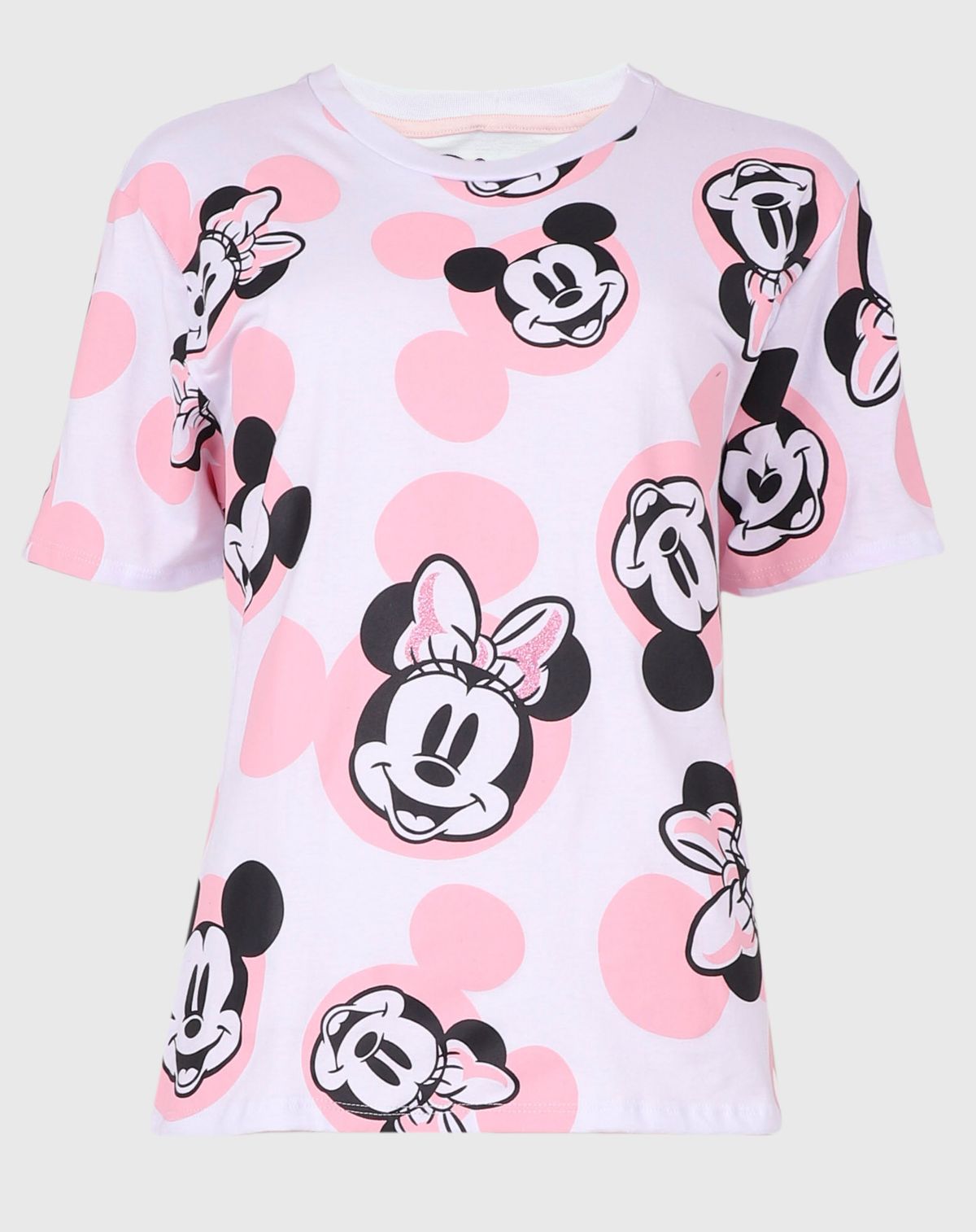 Camiseta Manga Curta Feminina Minnie Disney branco - p