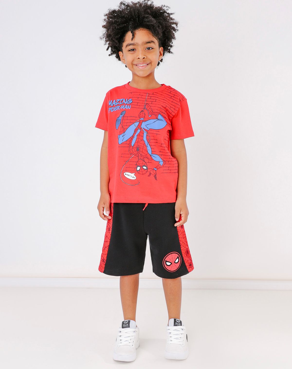 Conjunto Curto Infantil Menino Estampa Spider Man - Tam. 4 a 10 Anos vermelho - 4