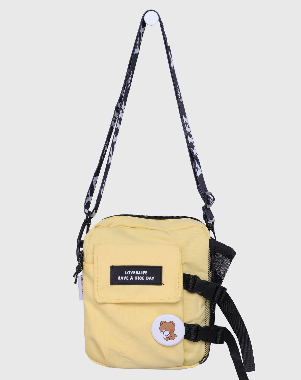 Bolsa Shoulder Bag Masculina Alça Removível Detalhe Bottom amarelo - u