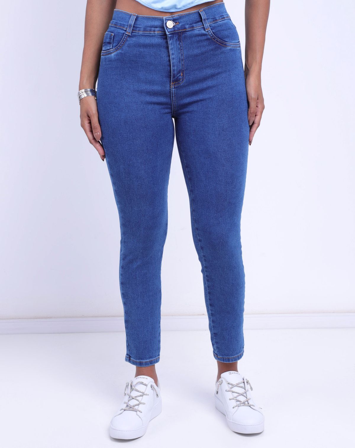 Calça Jeans Feminina Skinny Cintura Alta jeans mÉdio - 36