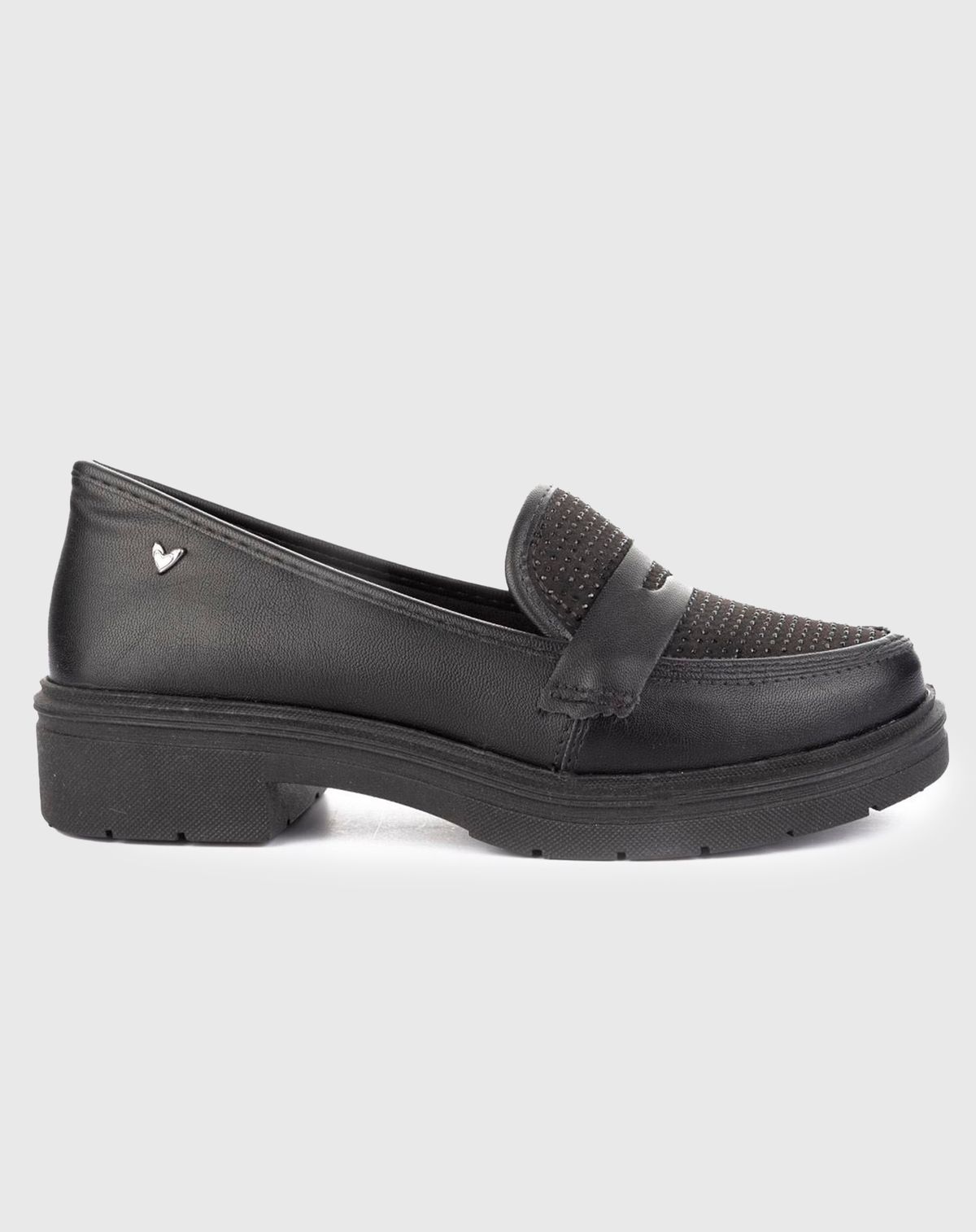 Mocassim Loafer Feminino Tratorado Mississipi Strass preto - 34