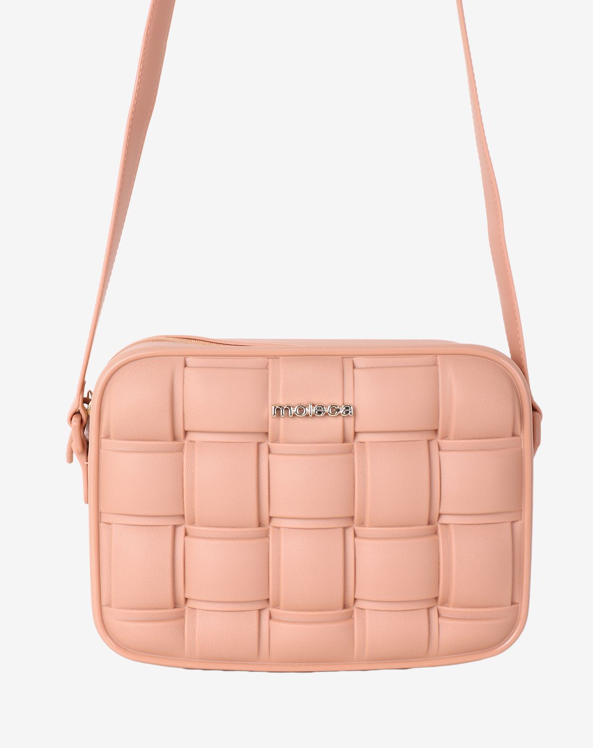 Bolsa Feminina Transversal Retangular Moleca Texturizada nude - u