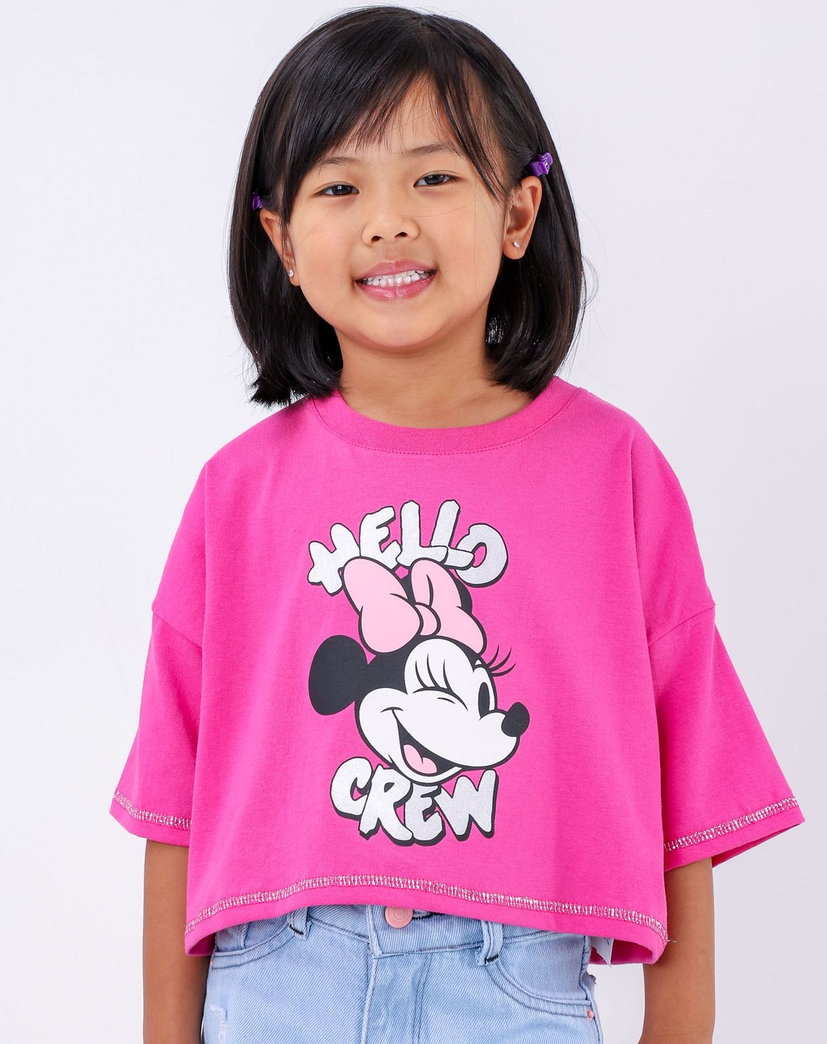 Camiseta Cropped Infantil Menina Minnie Mouse - Tam. 4 A 10 Anos pink - 4