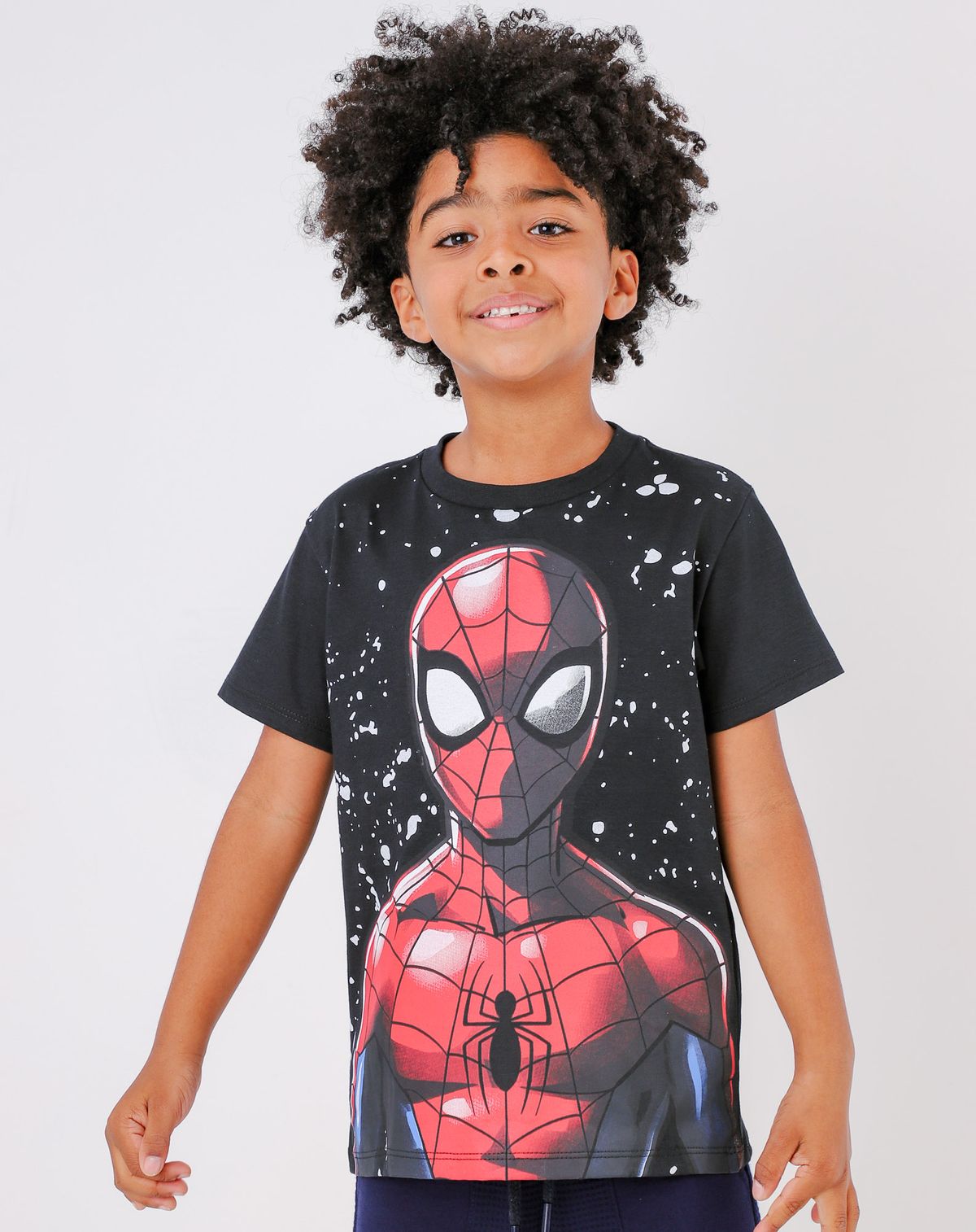 Camiseta Infantil Homem Aranha Menino Manga Curta  - Tam. 4 A 8 Anos preto - 8