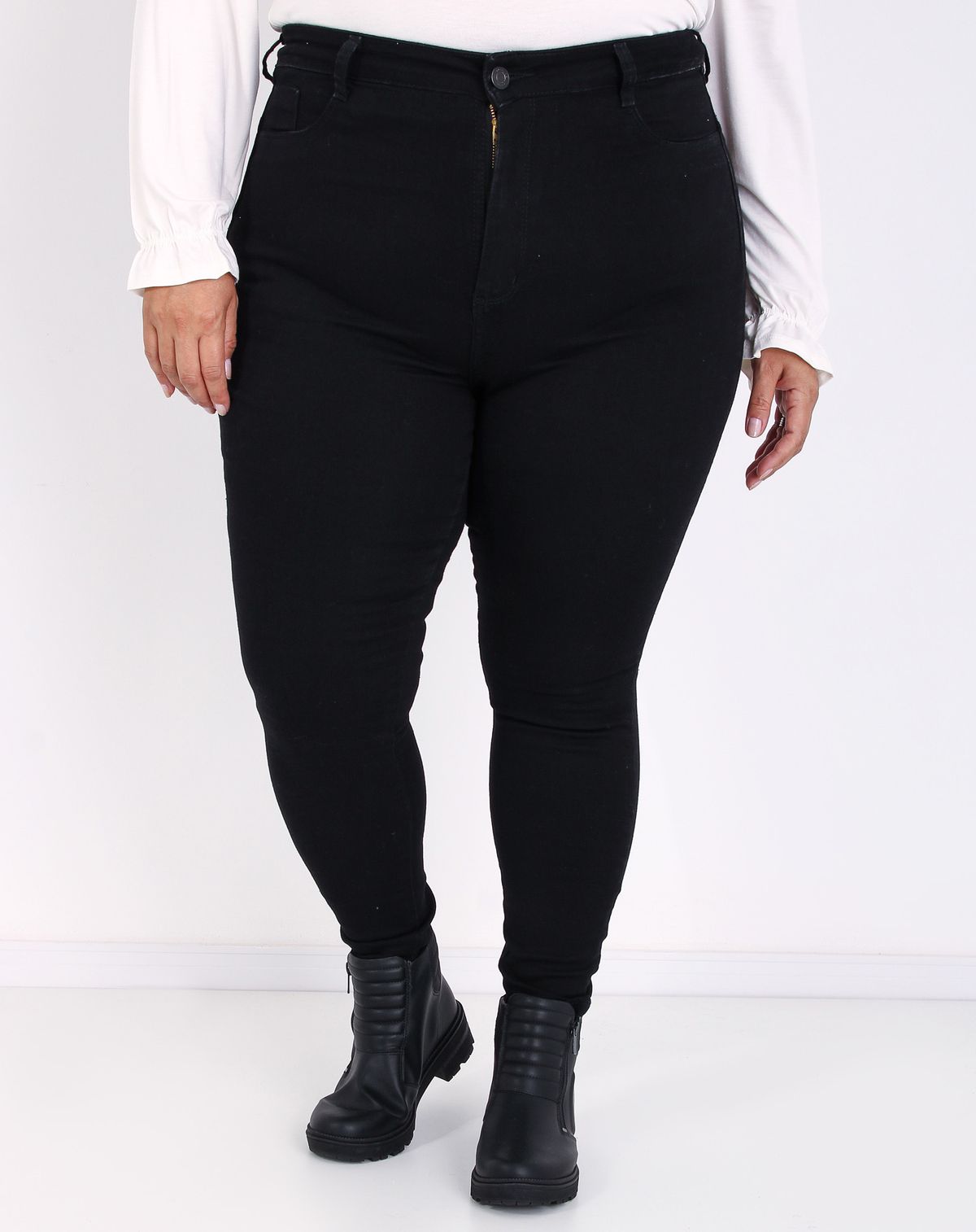 Calça Jeans Plus Size Skinny Feminina jeans black - 48