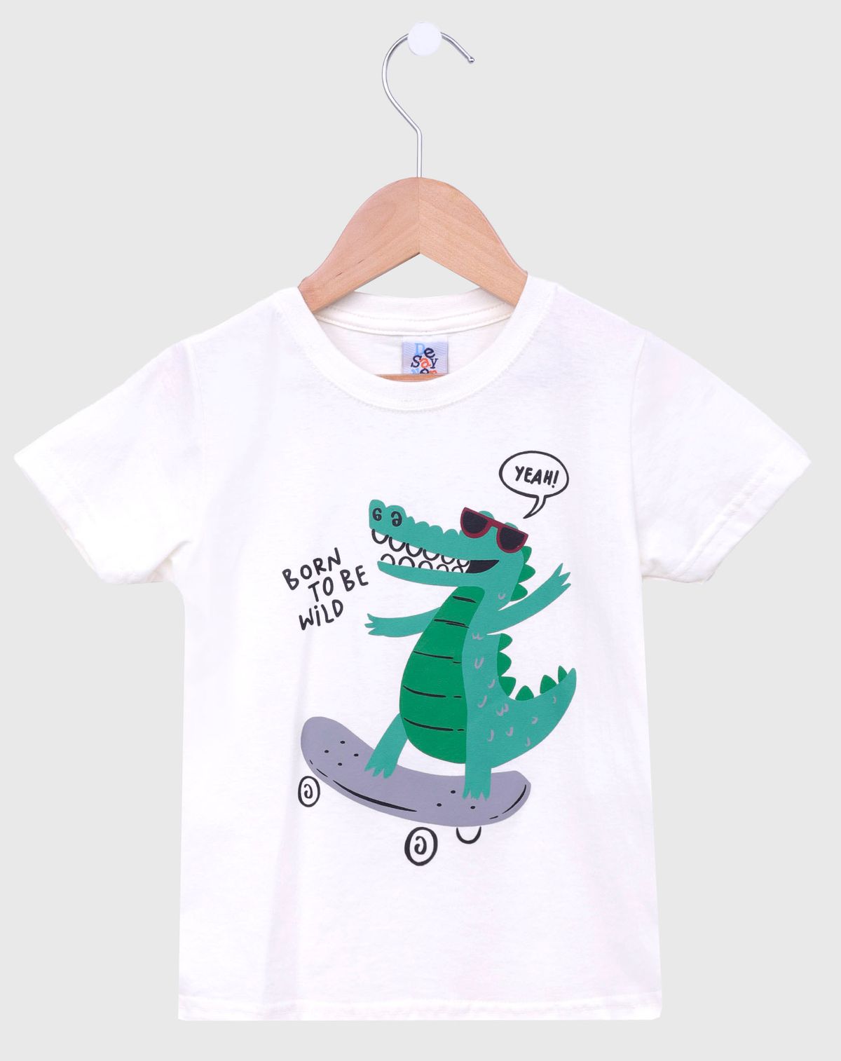 Camiseta Menino Manga Curta infantil Estampada - Tam. 1 a 3 anos off white - 1