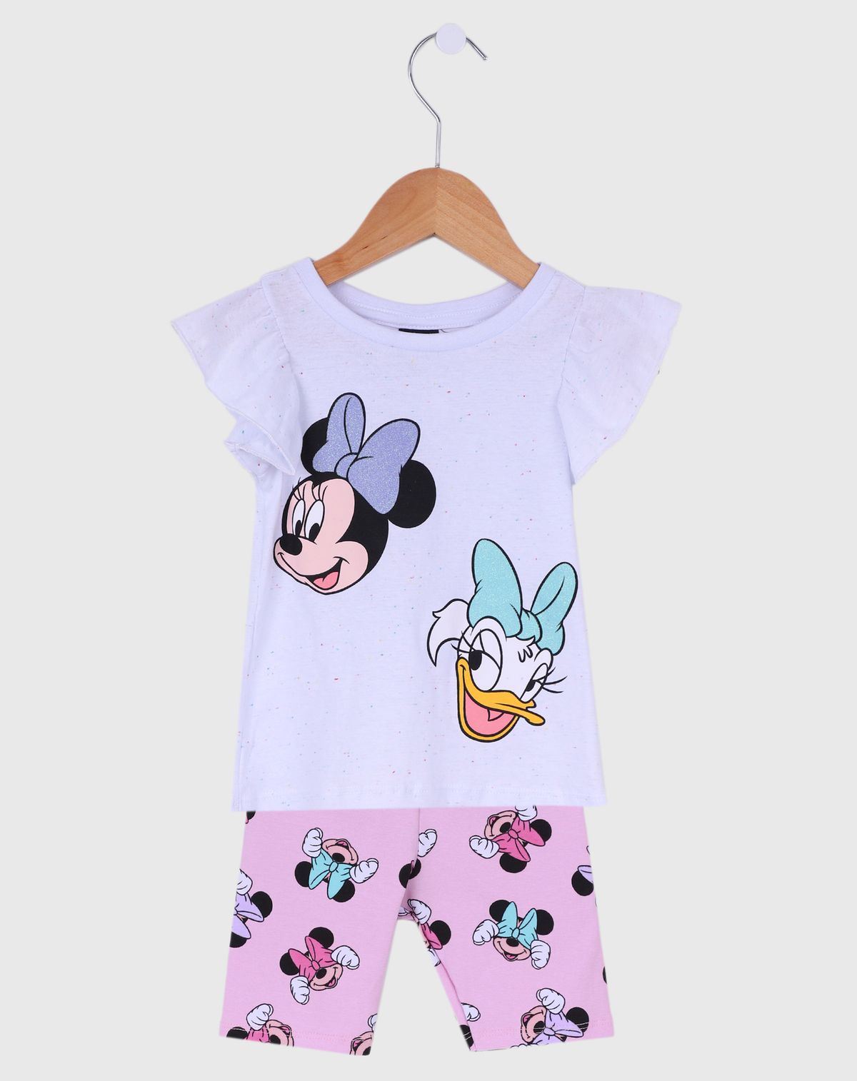 Conjunto Infantil Menina Com Bermuda Ciclista Minnie - Tam. 1 A 3 Anos branco - 1