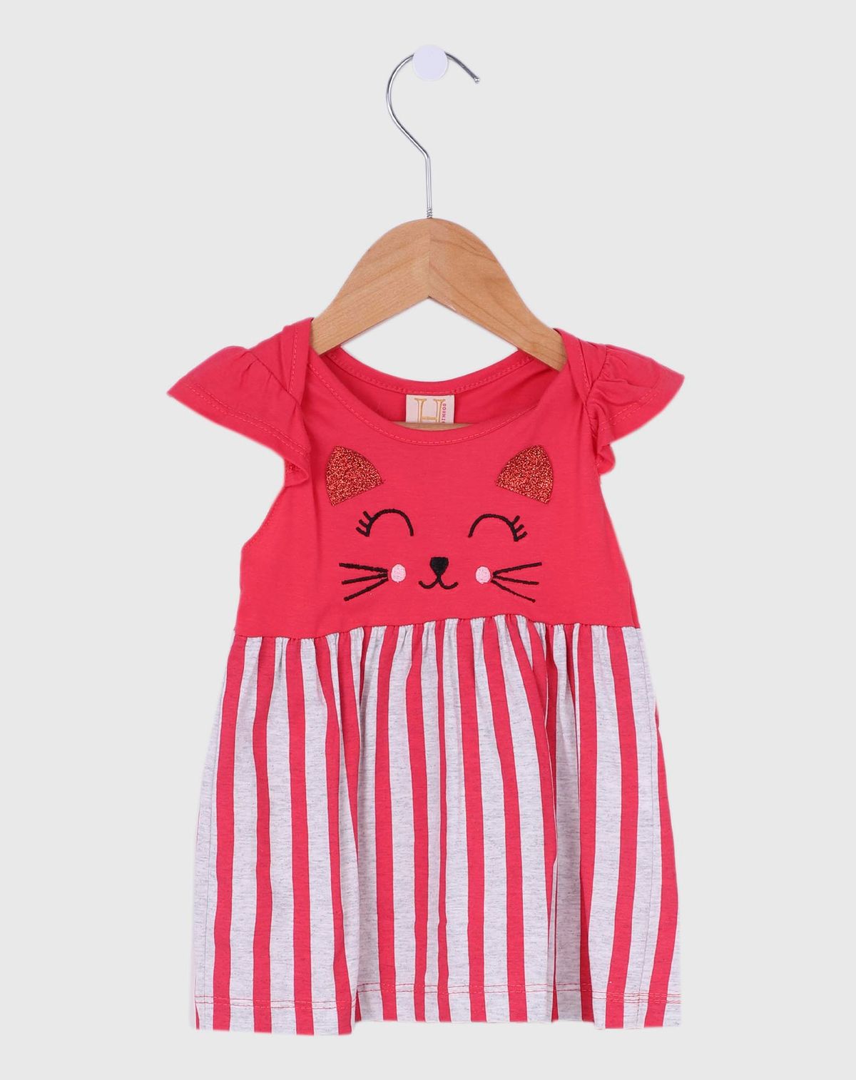 Vestido Bebê Menina Gatinho cereja - p