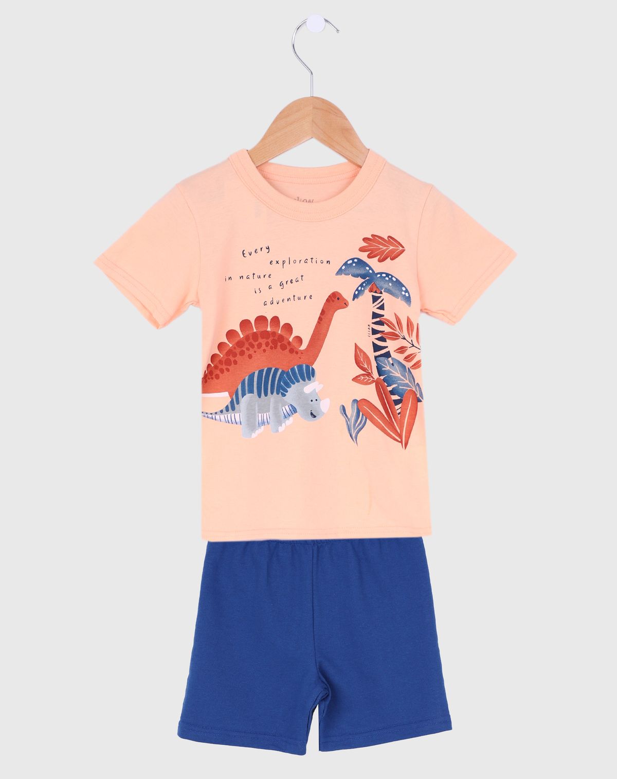 Conjunto Infantil Menino Dinossauro - Tam 1 a 3 laranja - 1