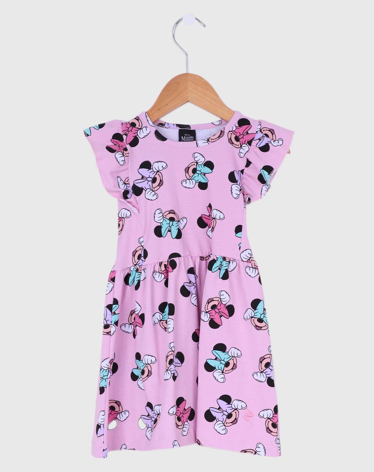 Vestido Evasê Infantil Menina Minnie Mouse - Tam. 1 A 3 Anos rosa - 1