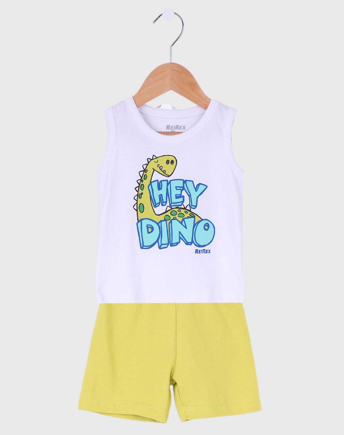 Conjunto Infantil Bebê Verão DIno branco - p