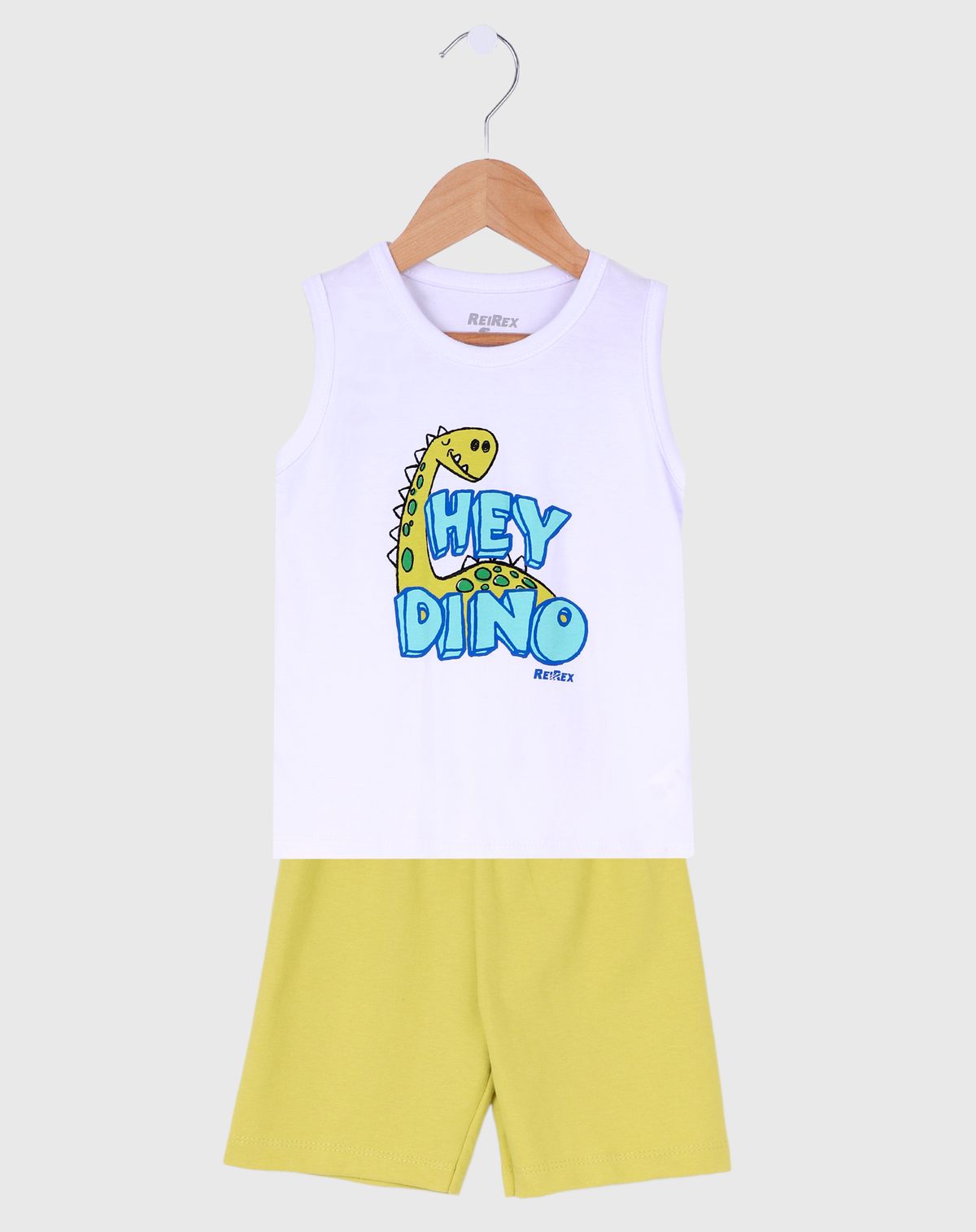 Conjunto Infantil Menino Estampa Dino -Tam 1 a 3 Anos branco - 1