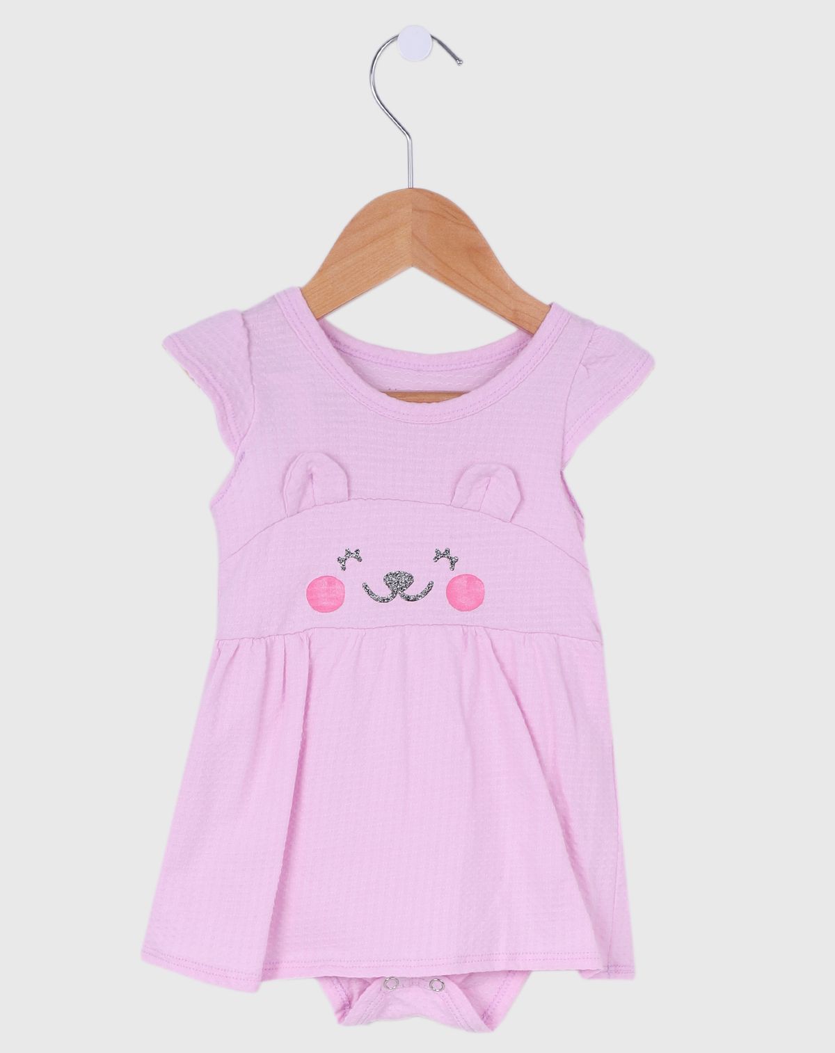 Vestido Bebê Infantil Menina com Manga Curta rosa - p