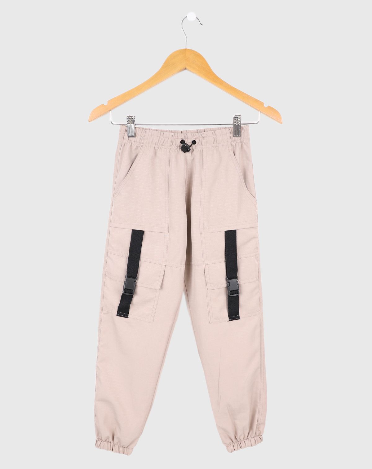 Calça Jogger Infantil Menino Bolsos Utilitários - Tam. 4 a 8 Anos bege - 4