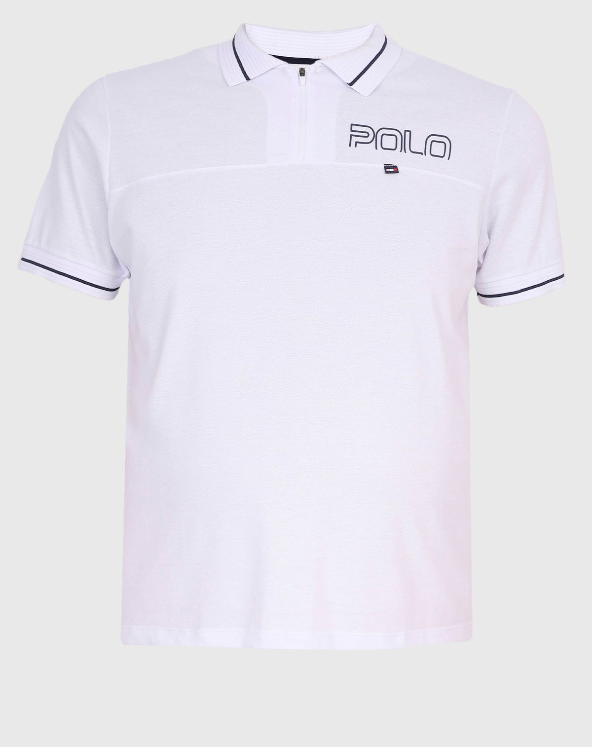 Camisa Polo Masculina Plus Size Gola Ribana branco - g1