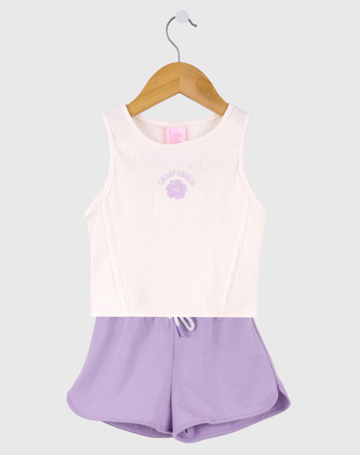 Conjunto Regata Infantil Menina Estampa Flor - Tam. 4 a 10 Anos lilas - 4