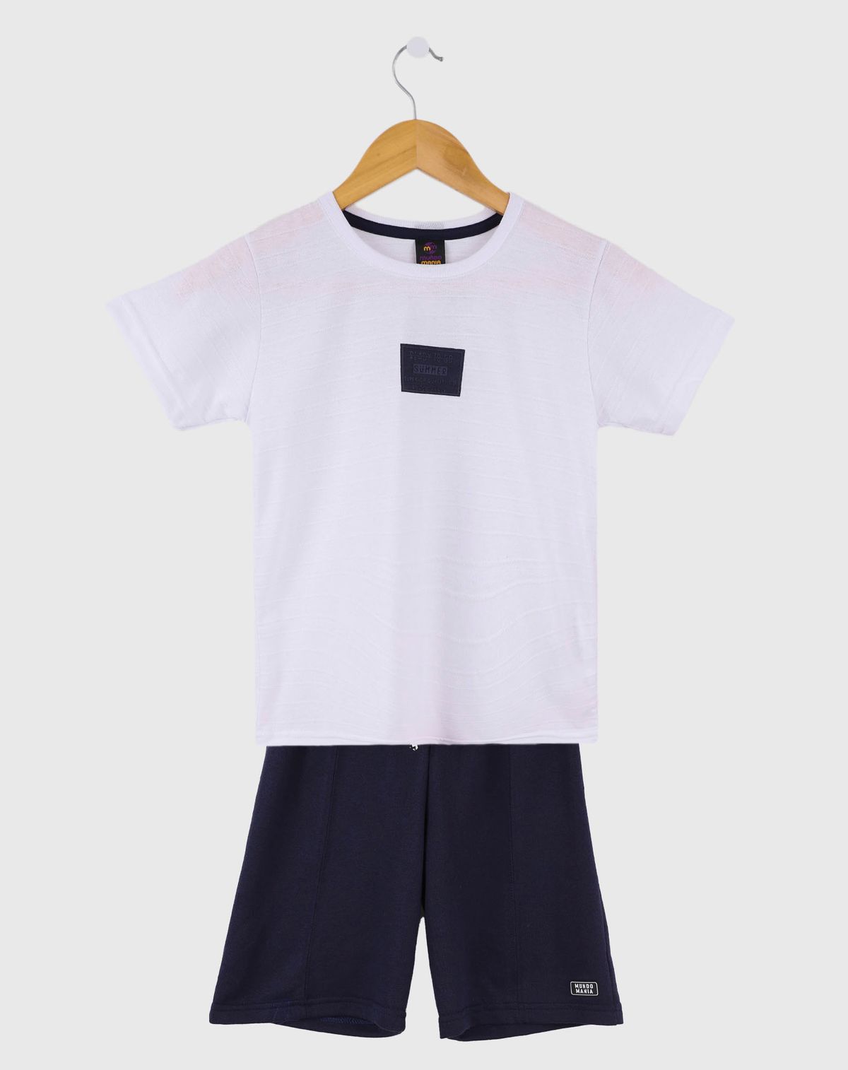 Conjunto Curto Infantil Menino Casual - Tam. 4 a 10 Anos branco - 4