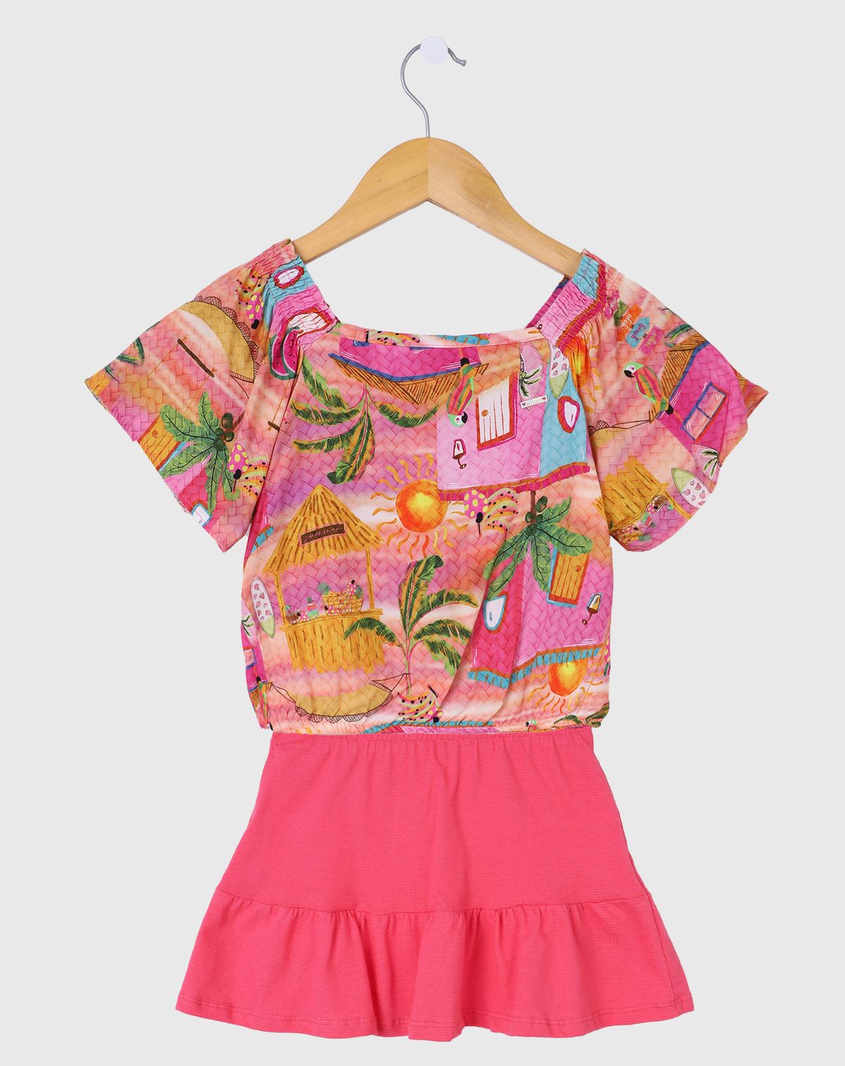 Conjunto Infantil Menina Blusa e Saia Charmosa - Tam 4 a 8 pink - 4