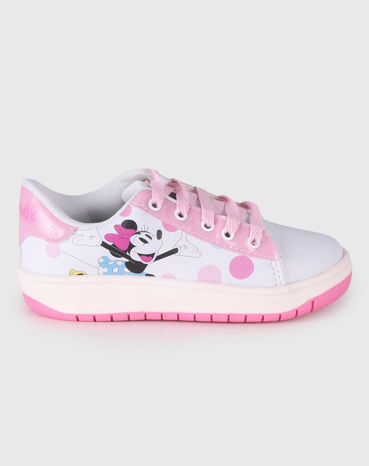 Tênis Jogging Infantil Menina Minnie branco/rosa - 28