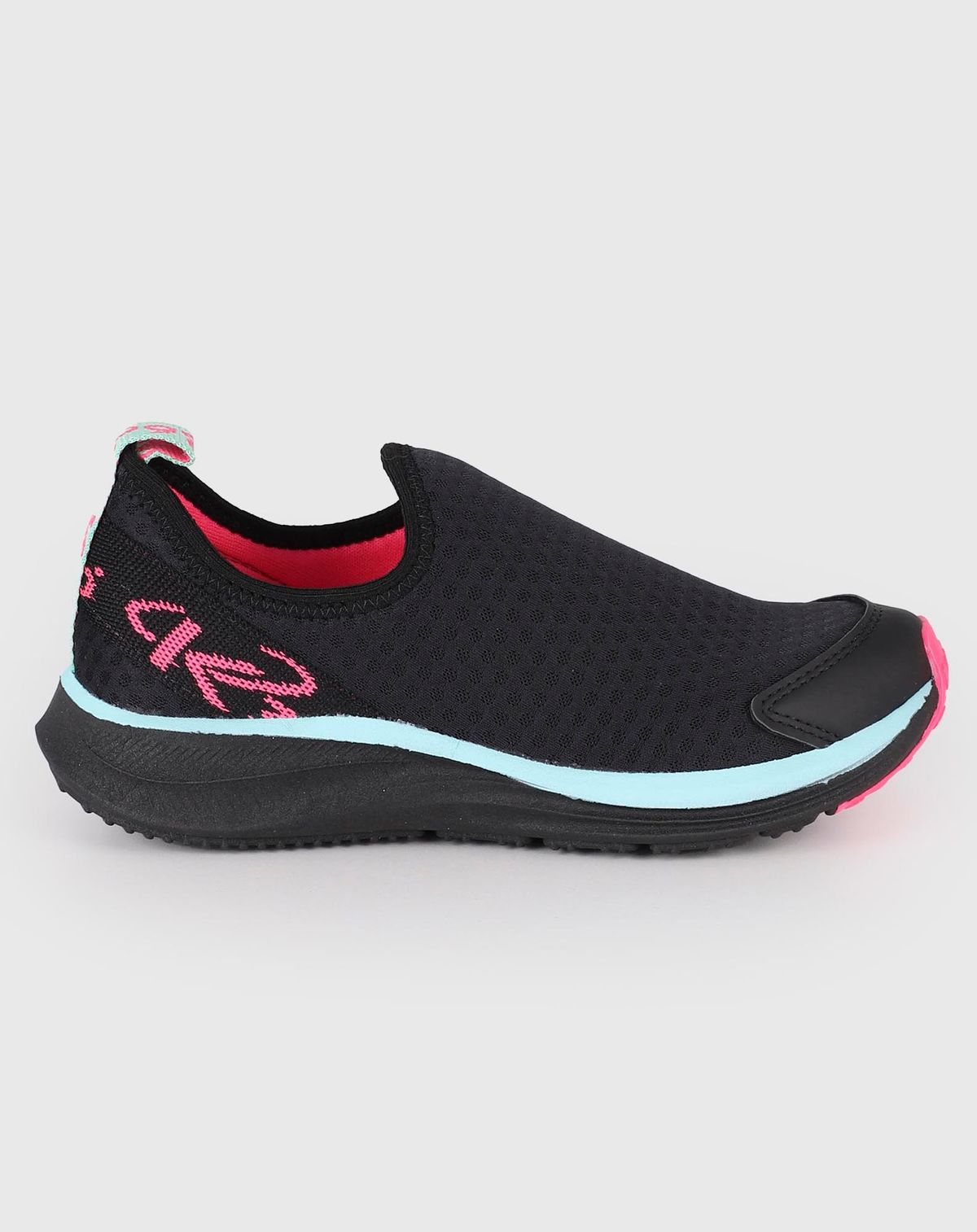 Tênis Slip On Jogging  Infantil Menina preto/pink - 28