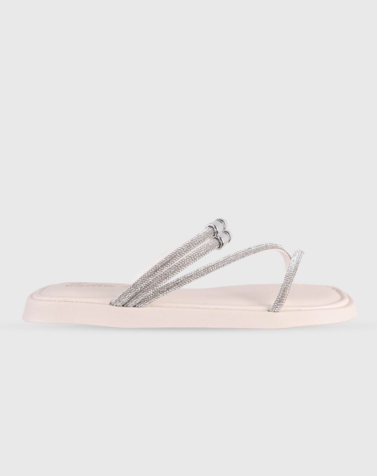 Sandália Rasteira Flat Tira Ajustável Feminina off white - 34