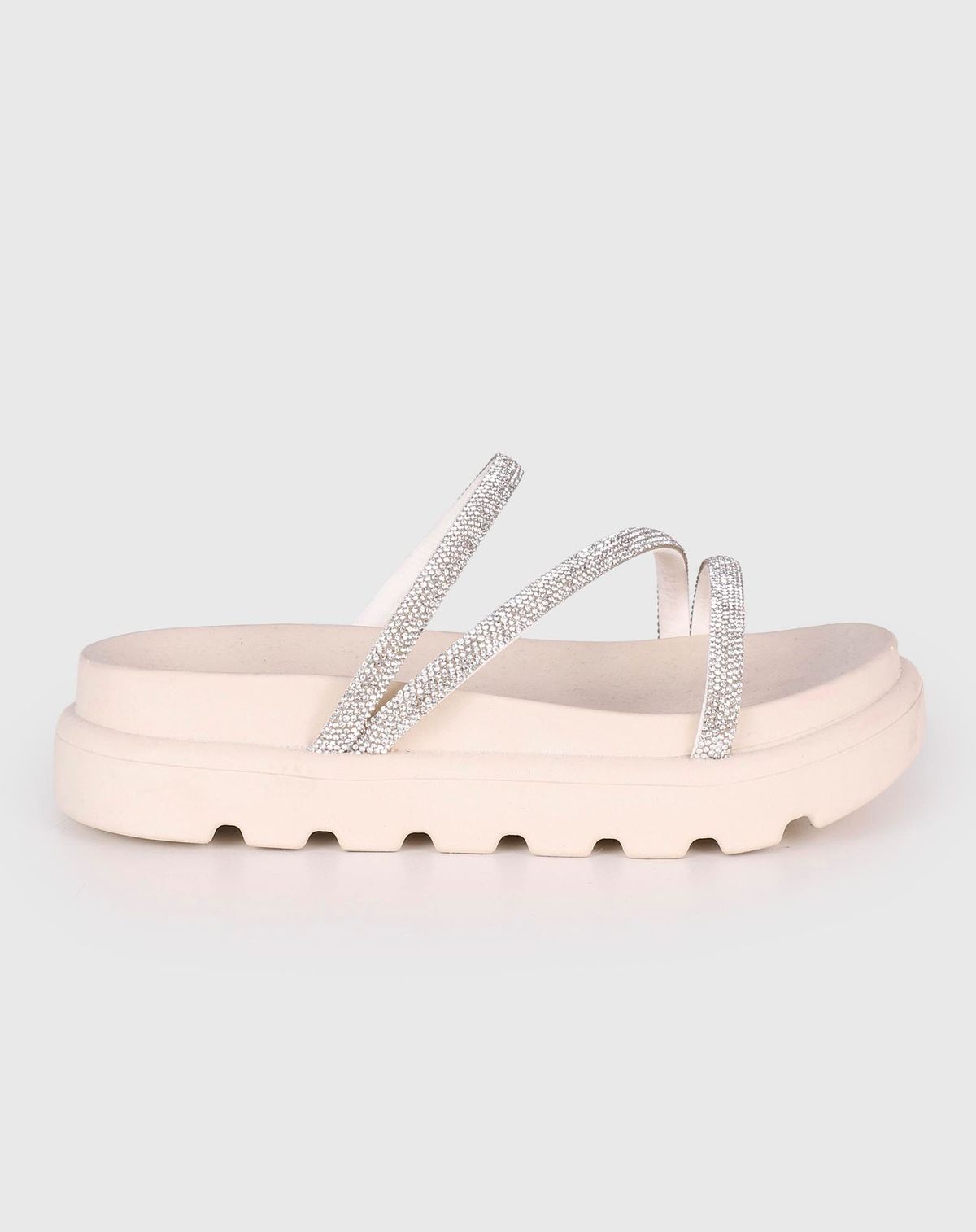 Sandália Infantil Menina Flat com Tiras off white - 29/0