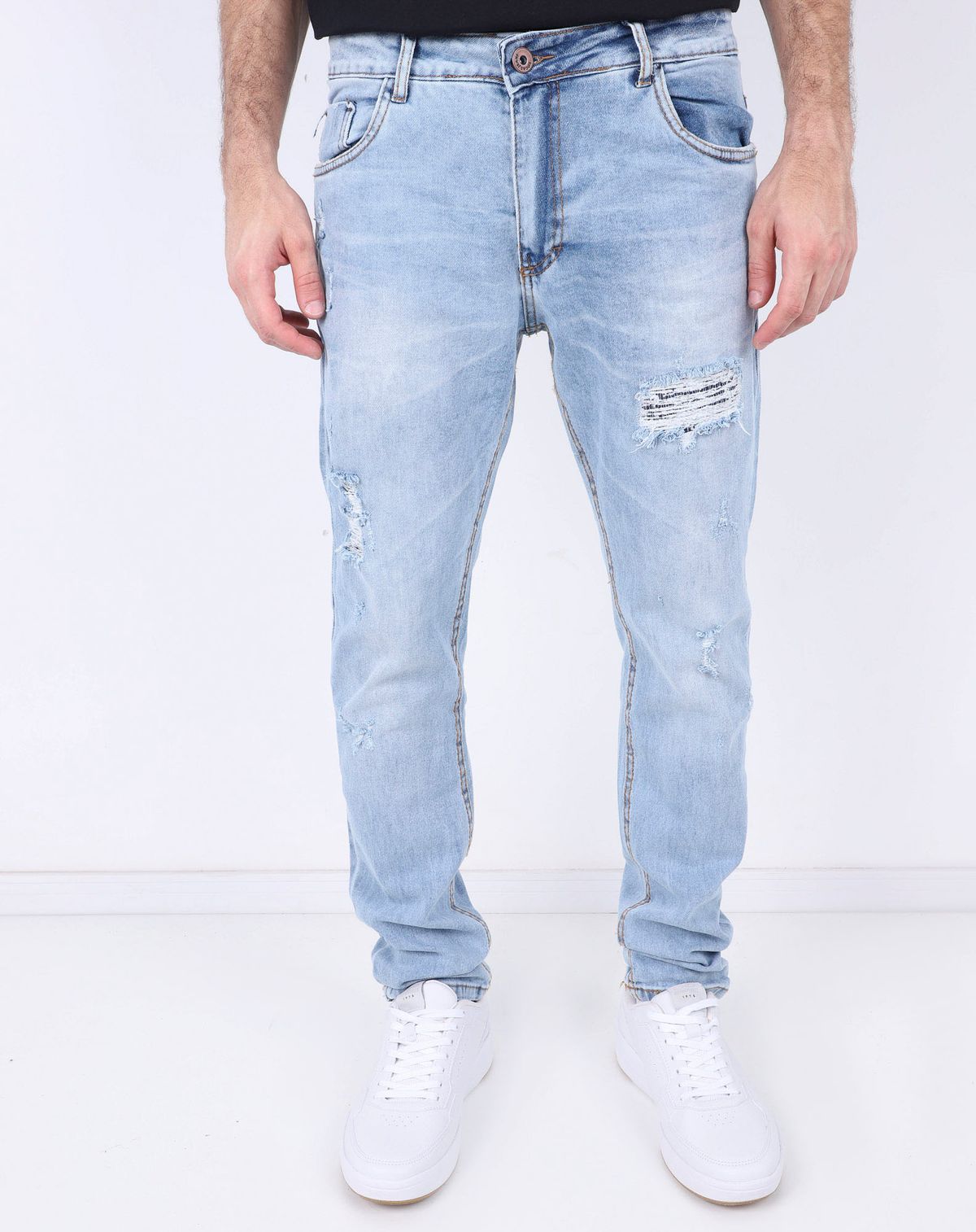 Calça Jeans Skinny Masculina Puídos jeans - 38