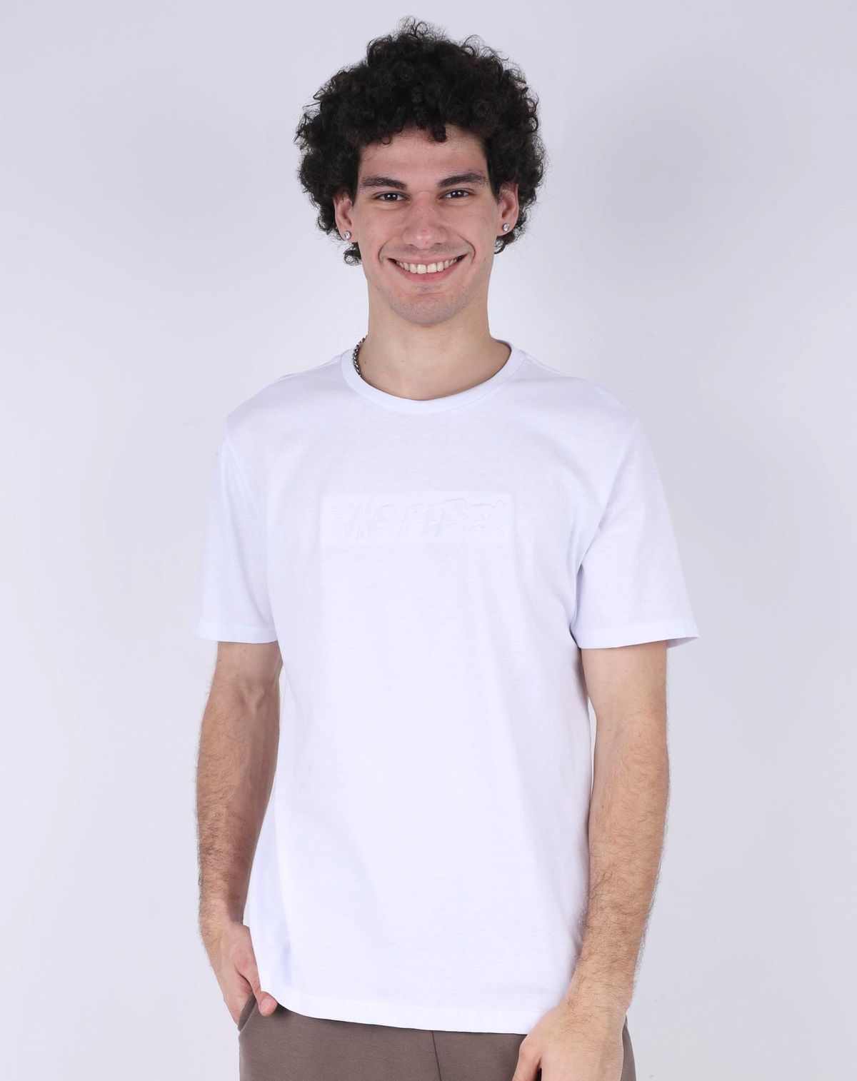 Camiseta Manga Curta Masculina Estampa Believe branco - p