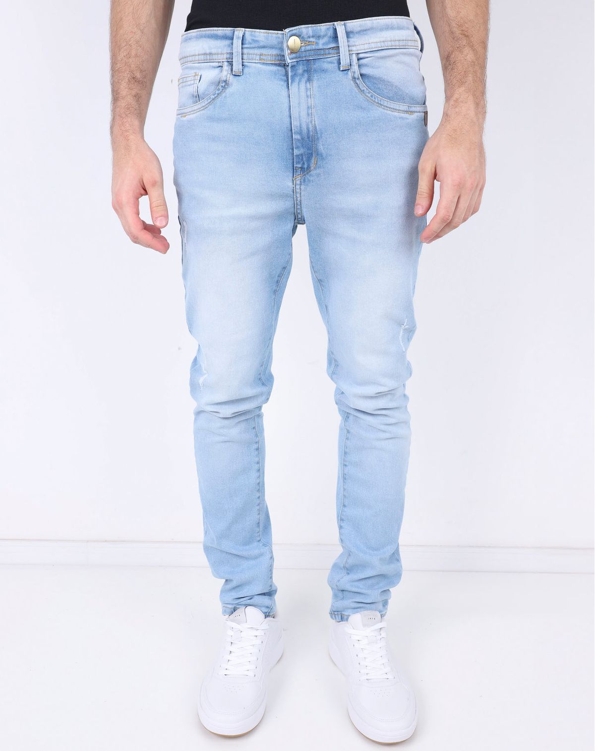 Calça Jeans Skinny Masculina com Bolsos jeans - 38