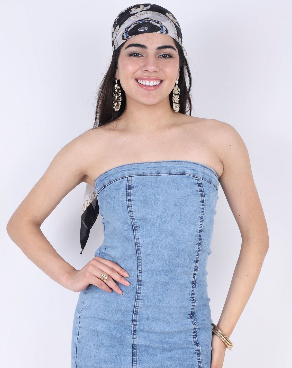 Vestido Feminino Jeans Curto Casual jeans mÉdio - m