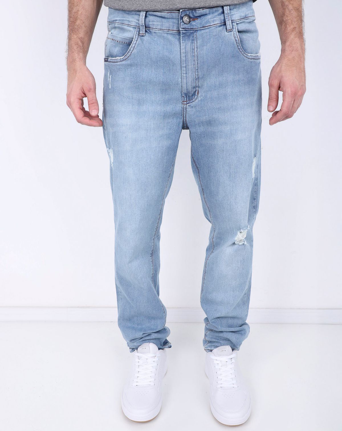 Calça Jeans Masculina Skinny com Rasgos Casual jeans - 38