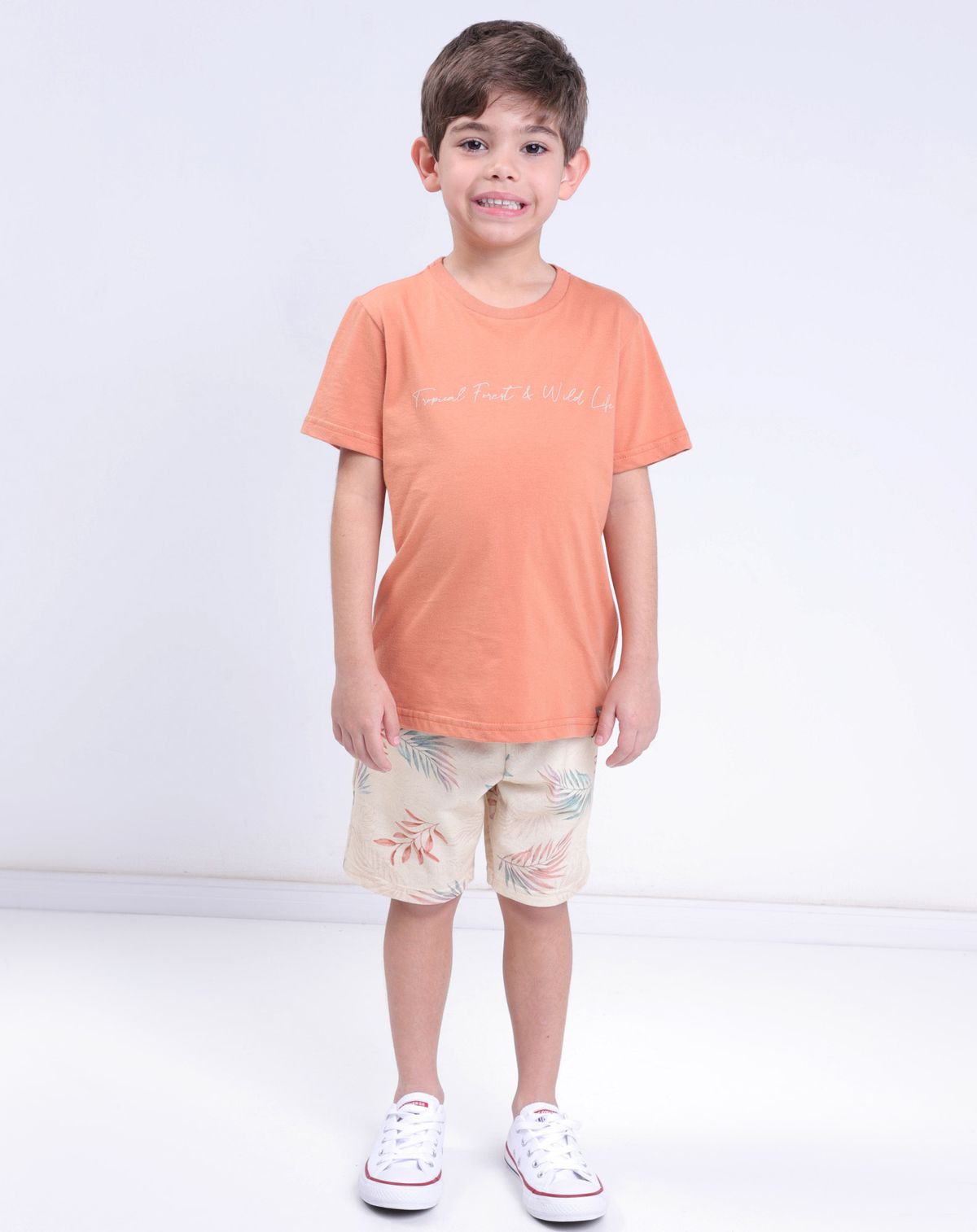 Conjunto Infantil Shorts e Bermuda Menino - Tam 4 a 8 anos bege - 4