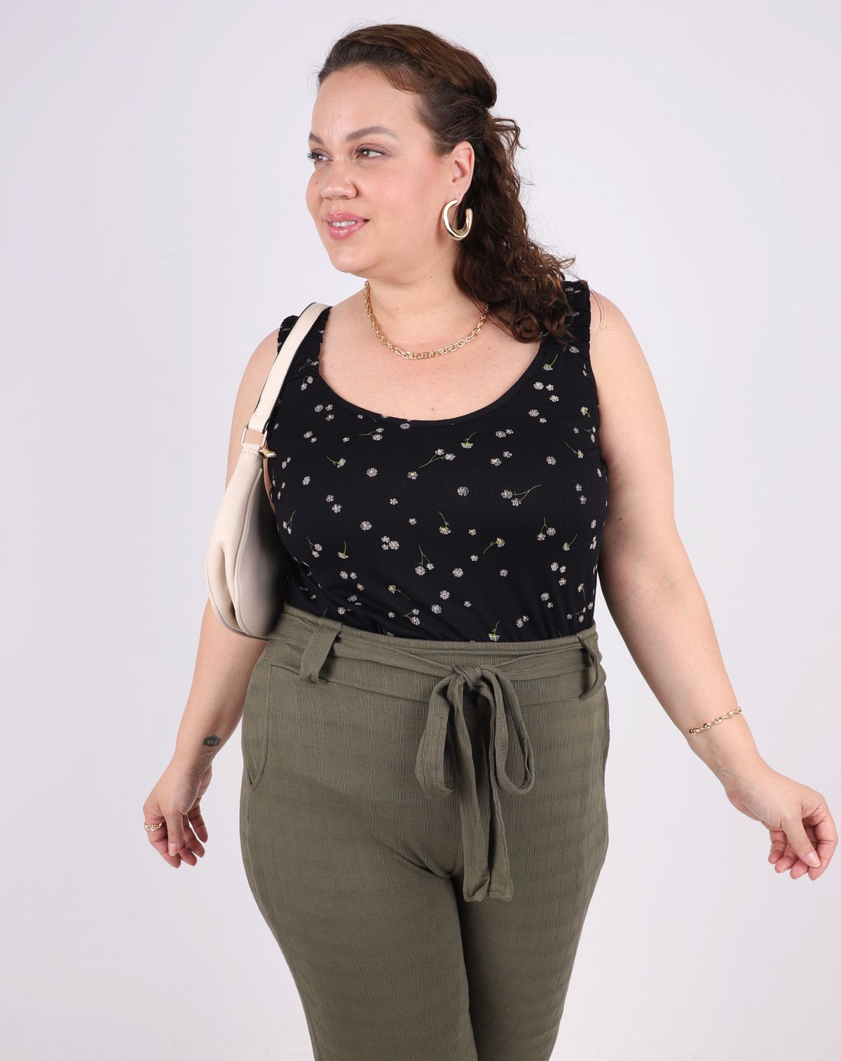 Regata Feminina Secret Glom Casual Plus Size preto - g3