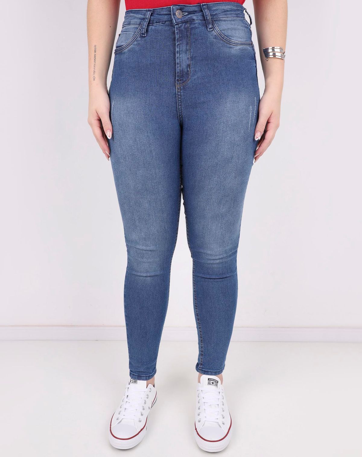 Calça Jeans Cigarrete Feminina jeans mÉdio - 44