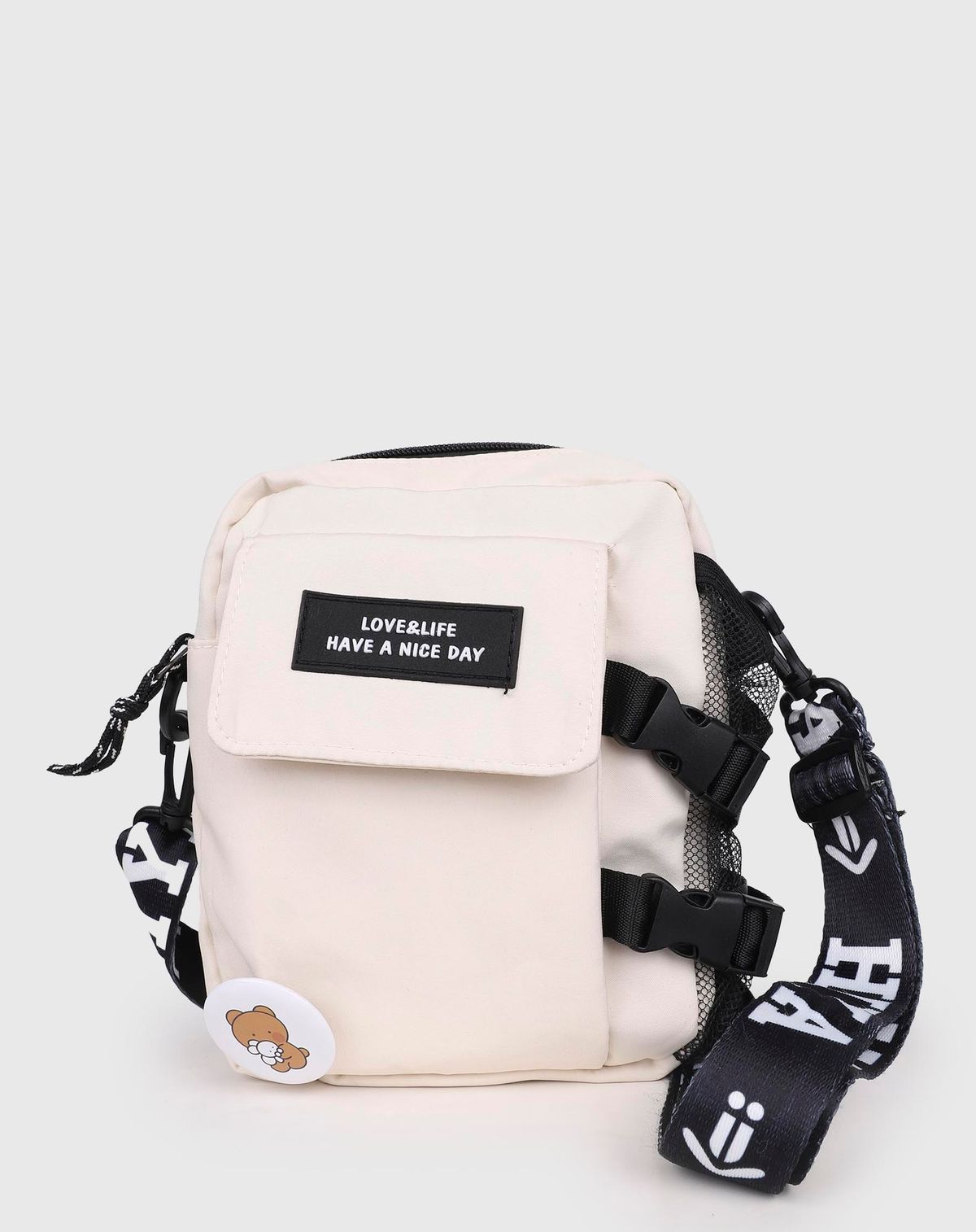 Bolsa Shoulder Bag Masculina Alça Removível Detalhe Bottom off white - u