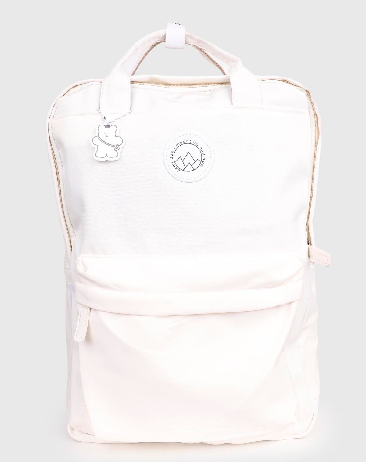 Mochila Casual Feminina Detalhe Chaveiro branco - u