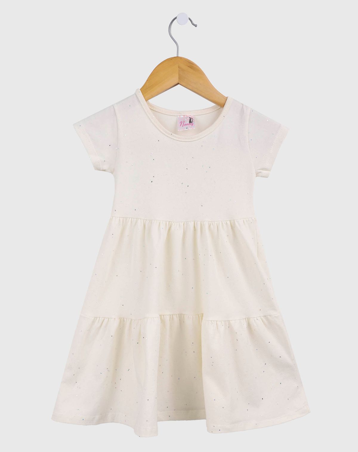 Vestido Infantil Menina Três Marias Recortes off white - 4