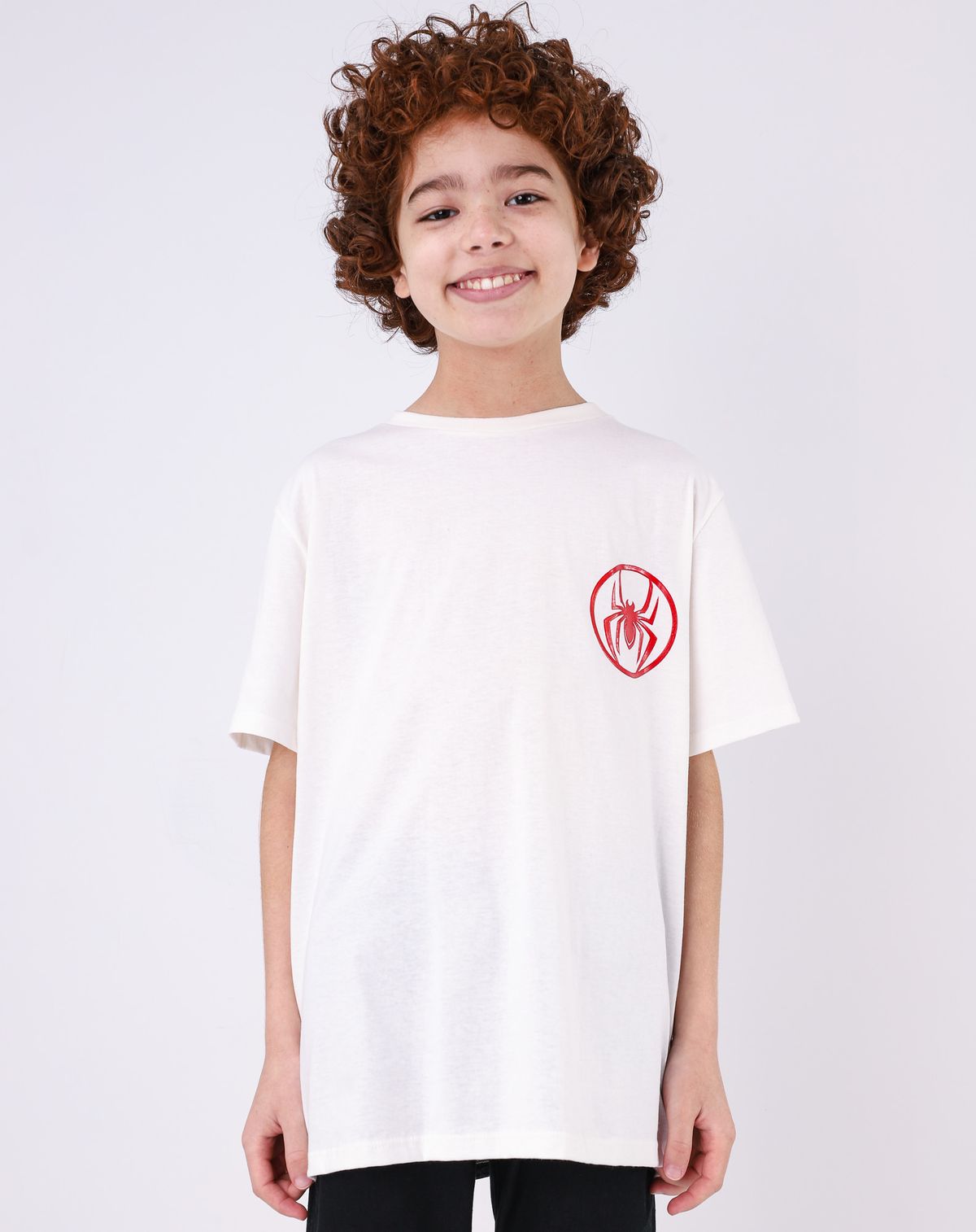 Camiseta Manga Curta Juvenil Menino Spider-man off white - 12